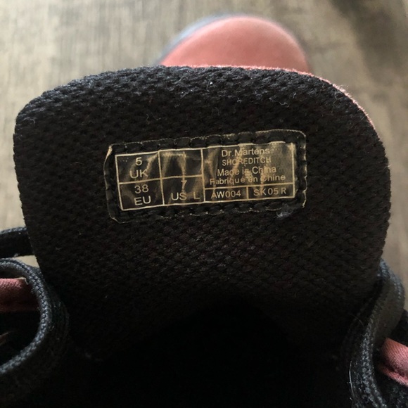 Doc Martens Maroon Red Canvas Air Wair Bouncing Soles High Tops - Picture 6 of 8